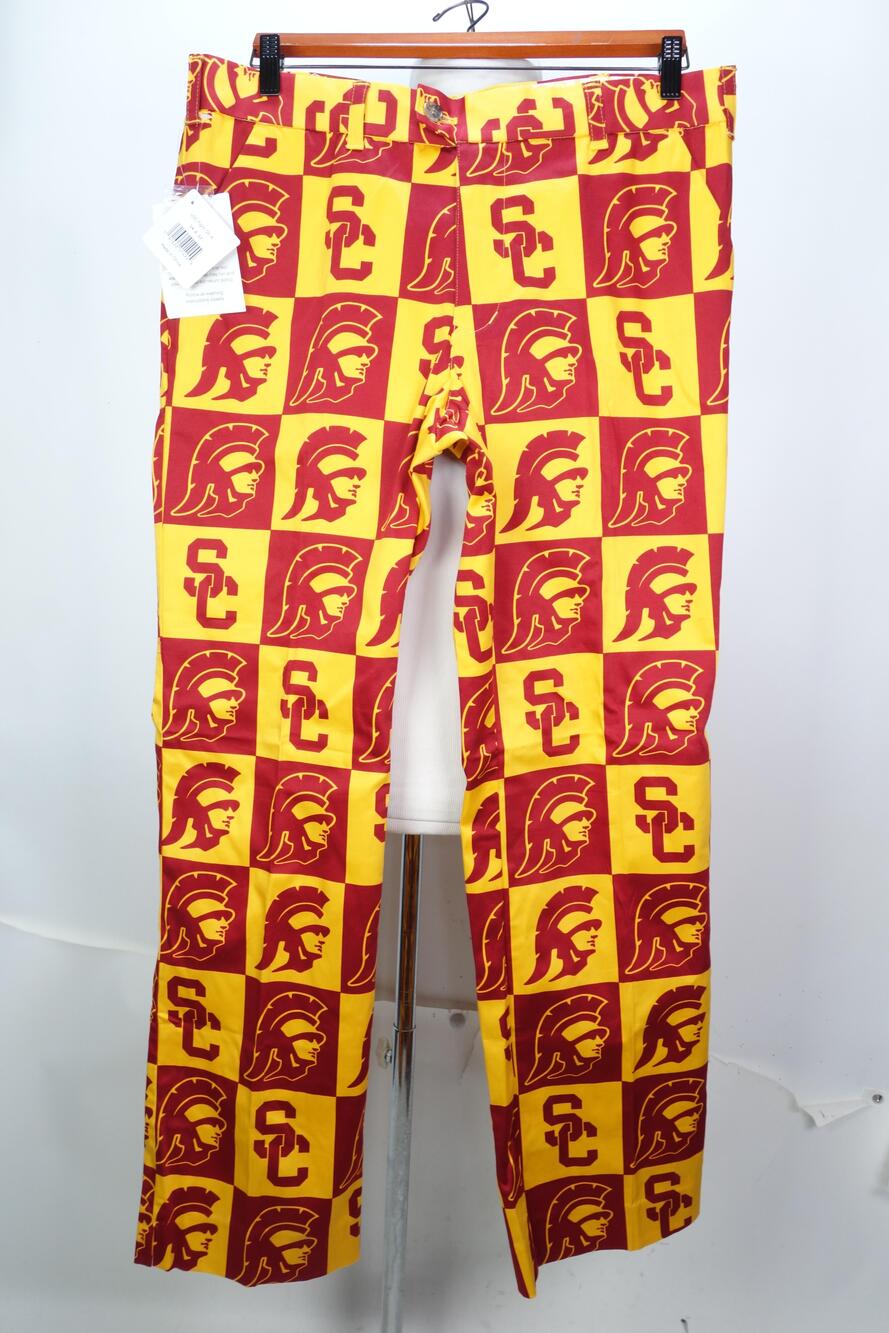 USC Trojans Golf Pants Mens 34x32 Red Yellow NCAA Loudmouth Fight On-A